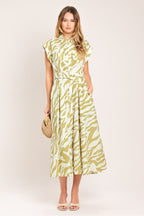 SOFT ZEBRA WOVEN MIDI SHIRT DRESS Flying Tomato