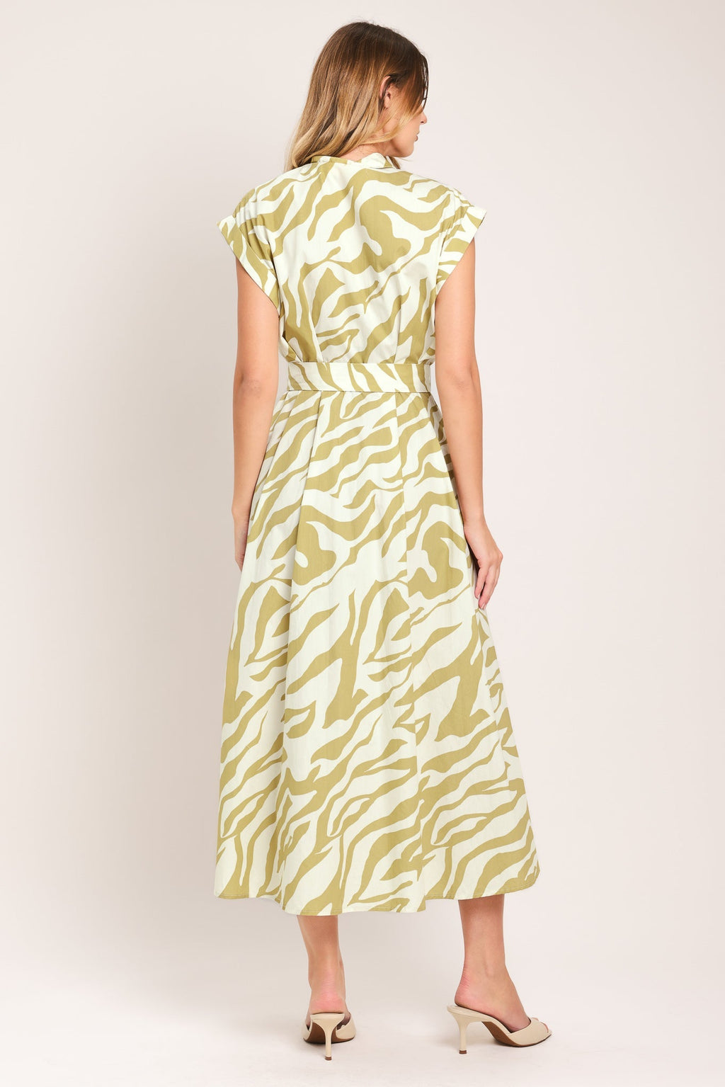 SOFT ZEBRA WOVEN MIDI SHIRT DRESS Flying Tomato