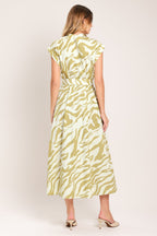 SOFT ZEBRA WOVEN MIDI SHIRT DRESS Flying Tomato