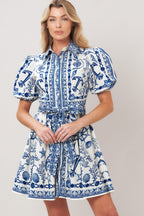 ISLAND PULSE WOVEN MINI DRESS Flying Tomato