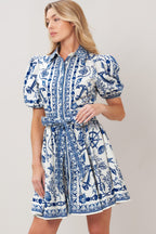 ISLAND PULSE WOVEN MINI DRESS Flying Tomato