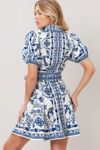 ISLAND PULSE WOVEN MINI DRESS Flying Tomato