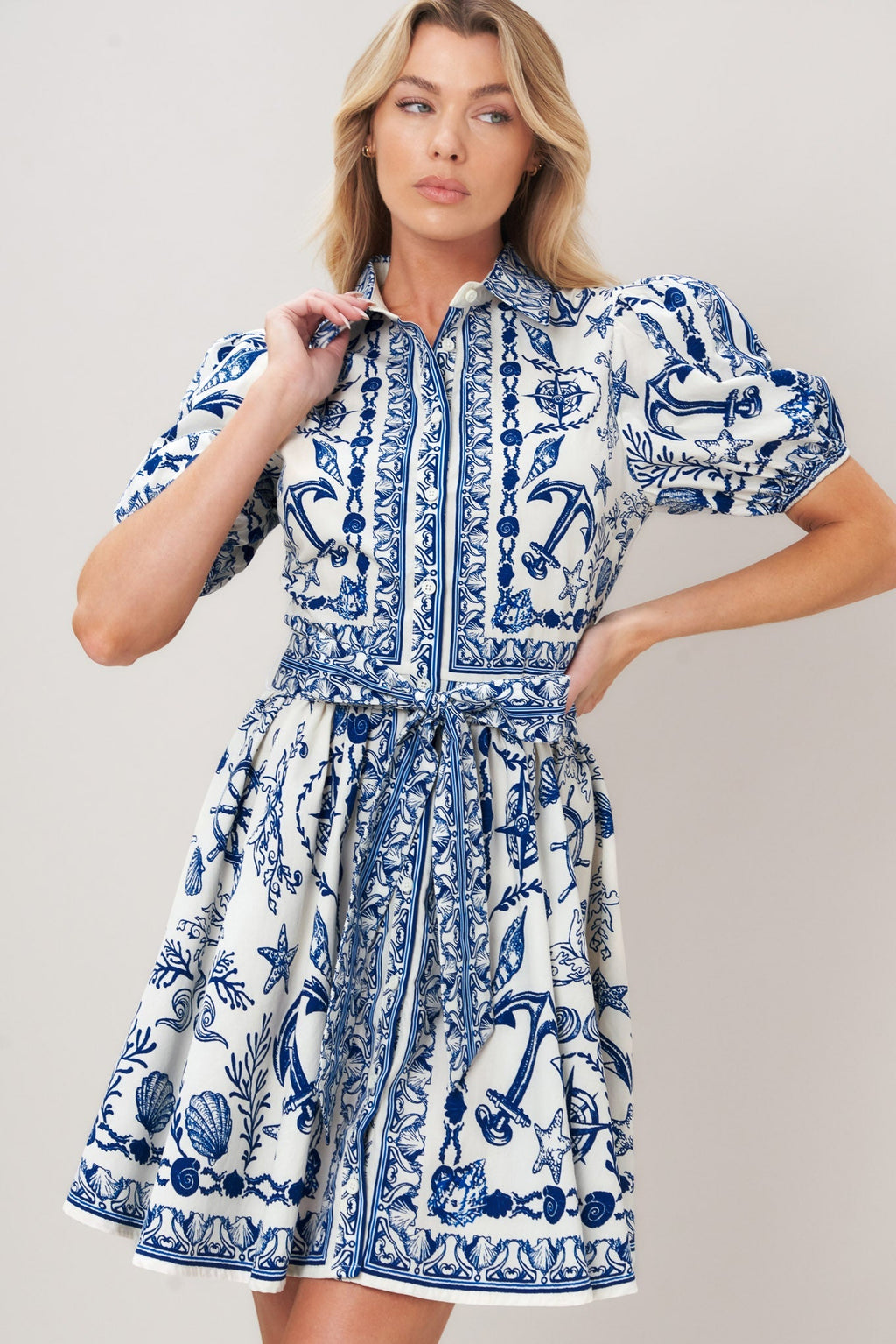 ISLAND PULSE WOVEN MINI DRESS Flying Tomato