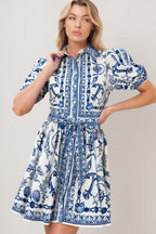 ISLAND PULSE WOVEN MINI DRESS Flying Tomato