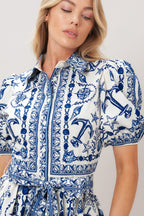 ISLAND PULSE WOVEN MINI DRESS Flying Tomato