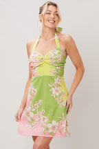 GLOW BLOSSOM WOVEN MINI DRESS Flying Tomato