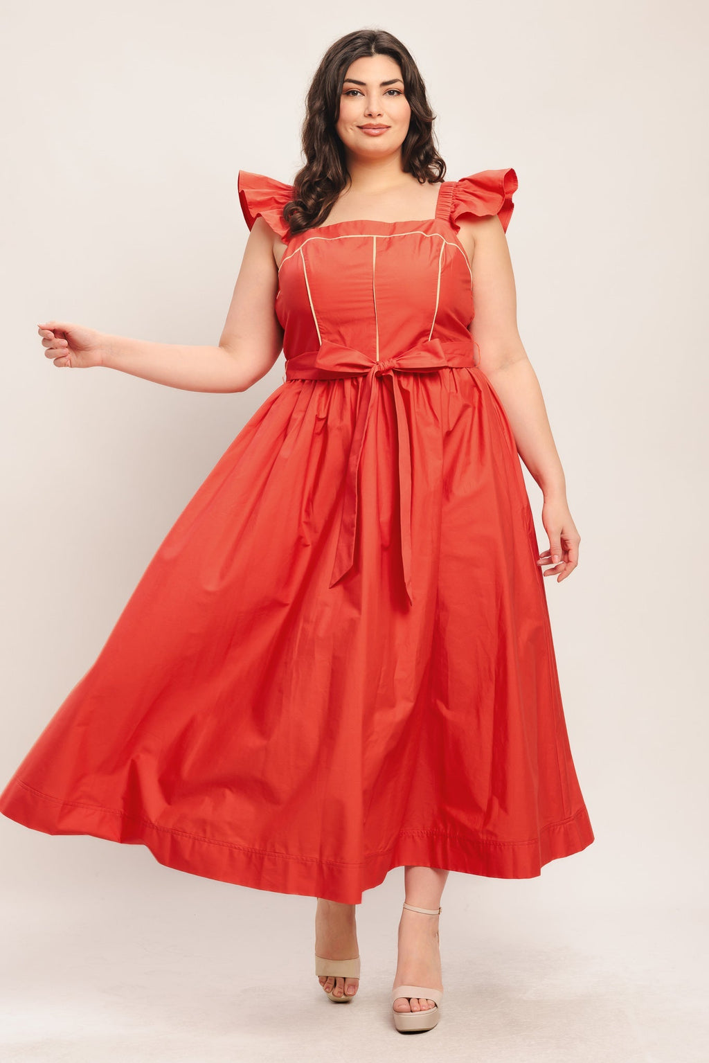 SUNSET ROMANCE WOVEN MIDI DRESS Flying Tomato