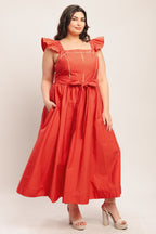 SUNSET ROMANCE WOVEN MIDI DRESS Flying Tomato
