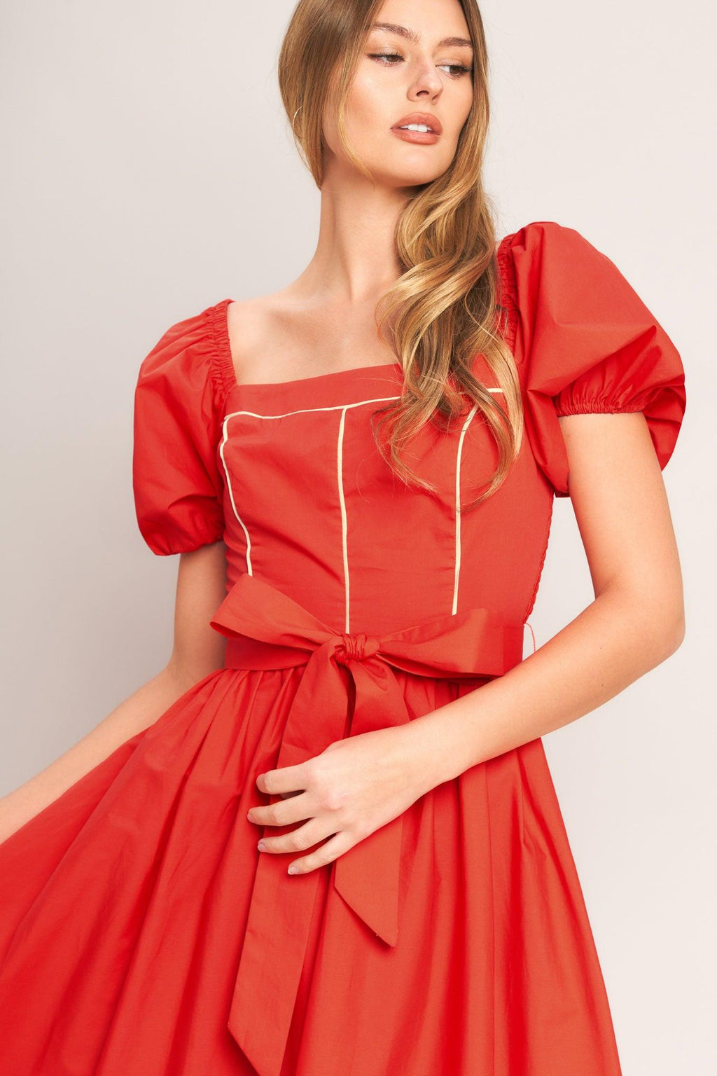 SUNSET ROMANCE WOVEN MIDI DRESS Flying Tomato