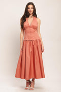 SUNSET MUSE WOVEN MIDI DRESS Flying Tomato