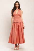 SUNSET MUSE WOVEN MIDI DRESS Flying Tomato