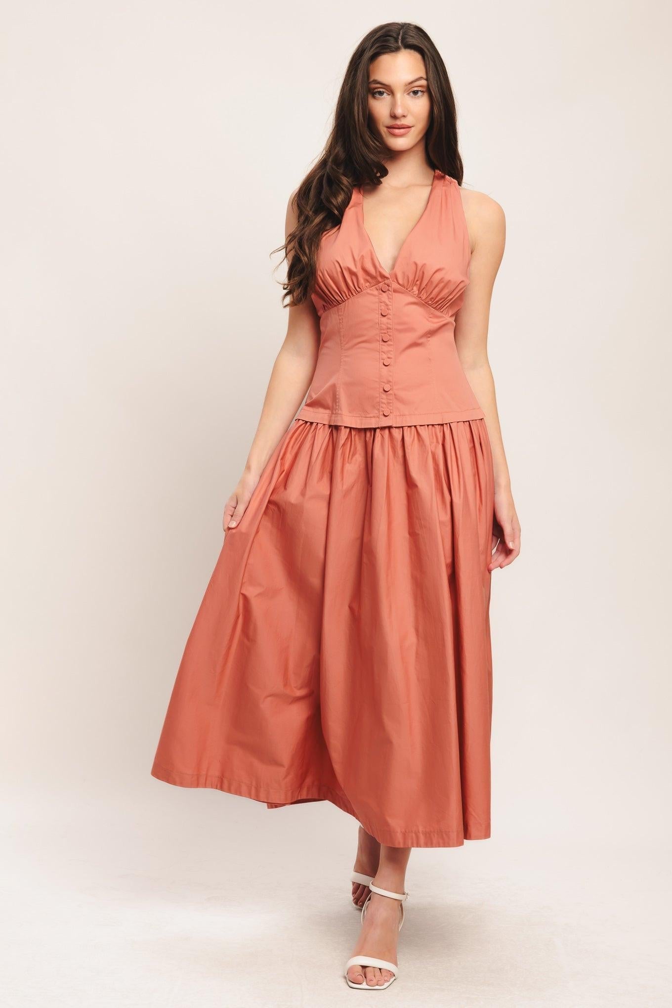 SUNSET MUSE WOVEN MIDI DRESS Flying Tomato