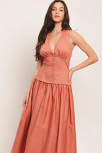 SUNSET MUSE WOVEN MIDI DRESS Flying Tomato