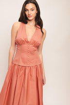 SUNSET MUSE WOVEN MIDI DRESS Flying Tomato