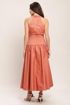 SUNSET MUSE WOVEN MIDI DRESS Flying Tomato