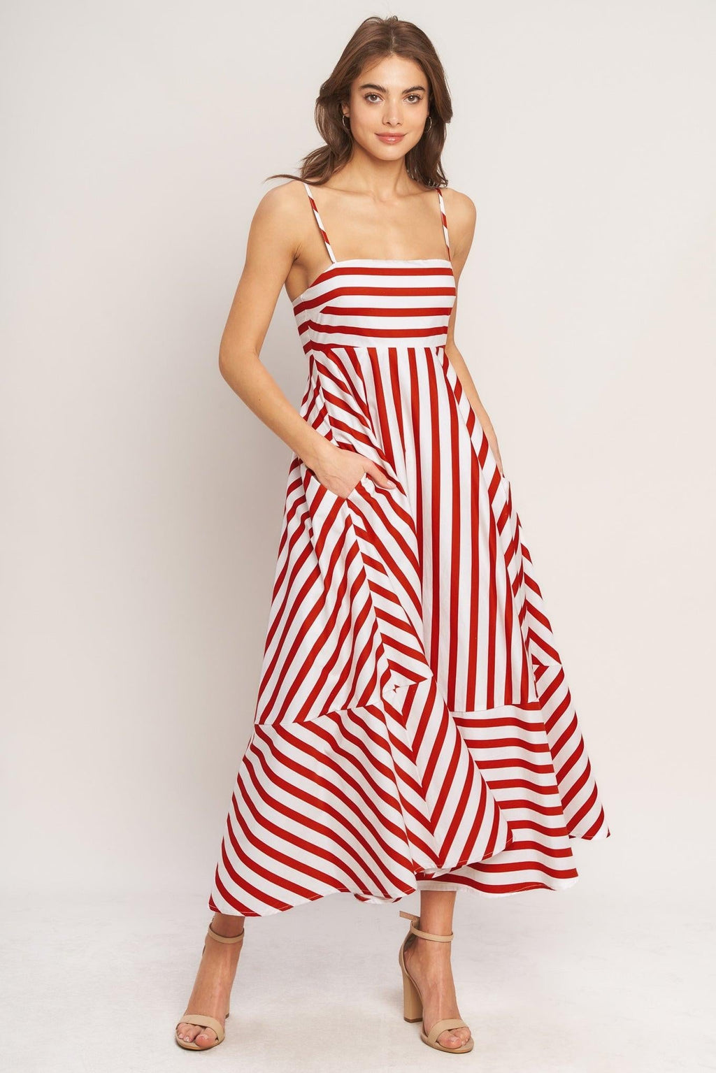 SUNNY DAY STRIPE WOVEN ANKLE DRESS Flying Tomato