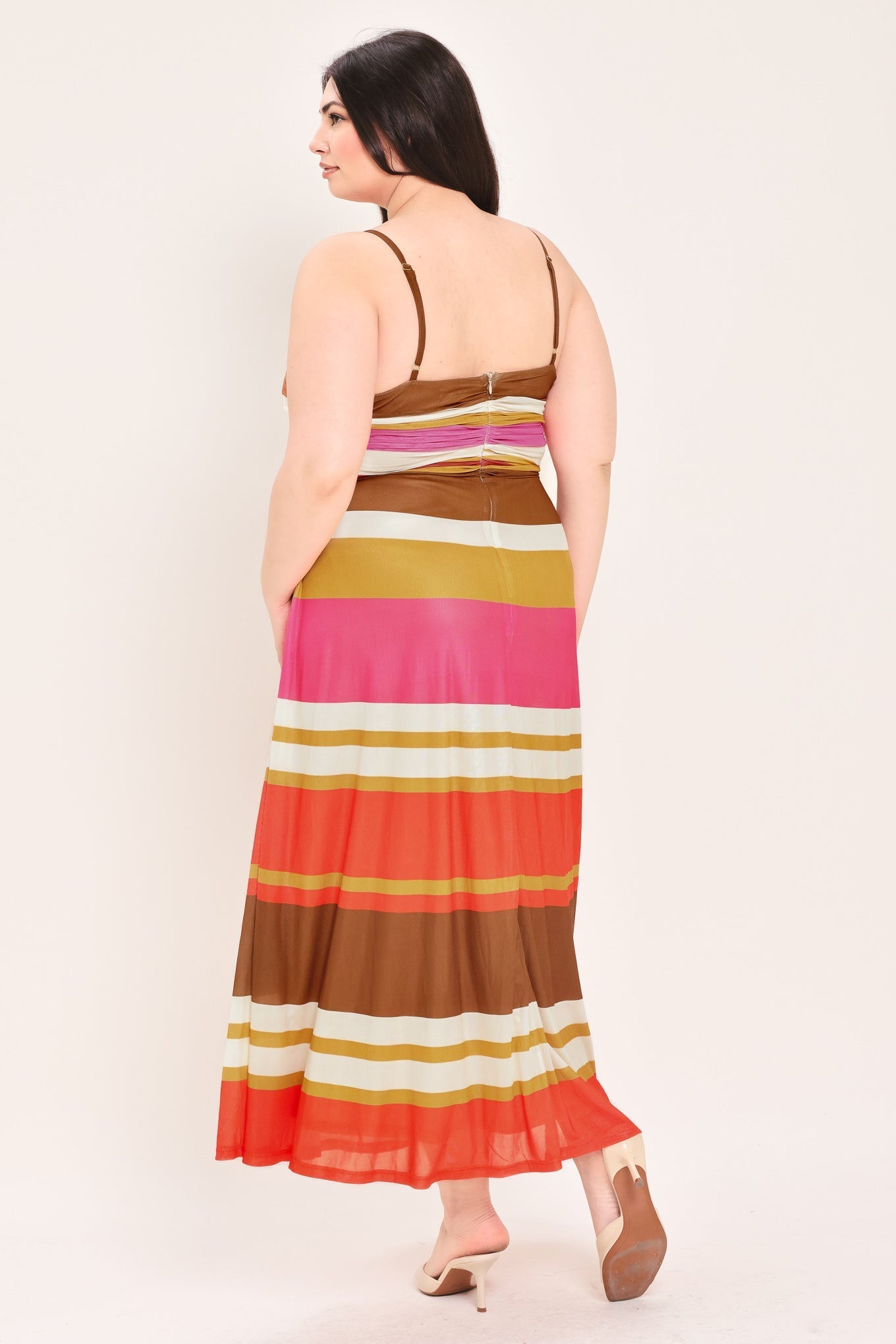 HEAT WAVES POWER MESH MIDI DRESS Flying Tomato