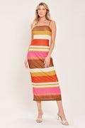 HEAT WAVES POWER MESH MIDI DRESS Flying Tomato
