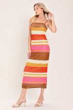 HEAT WAVES POWER MESH MIDI DRESS Flying Tomato