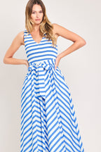 BLUE SERENA WOVEN MIDI DRESS Flying Tomato