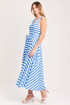 BLUE SERENA WOVEN MIDI DRESS Flying Tomato