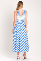 BLUE SERENA WOVEN MIDI DRESS Flying Tomato