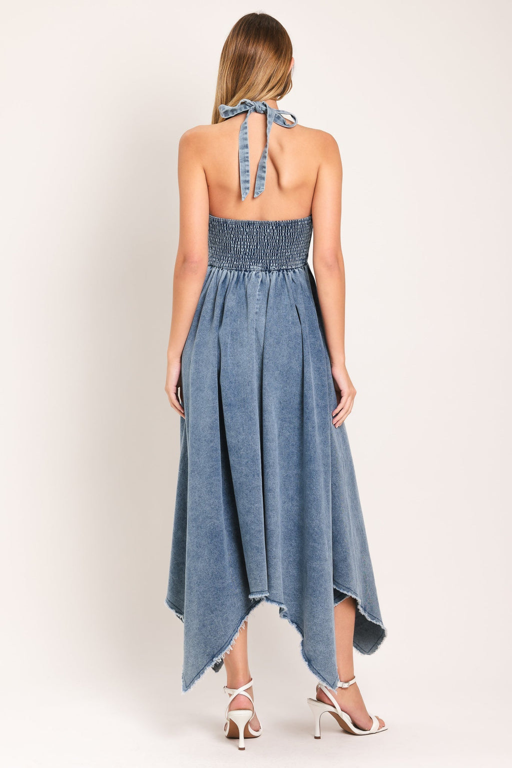 SWEET EMBRACE DENIM MIDI DRESS Flying Tomato