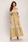 GOLDEN DUNE WOVEN ANKLE DRESS Flying Tomato