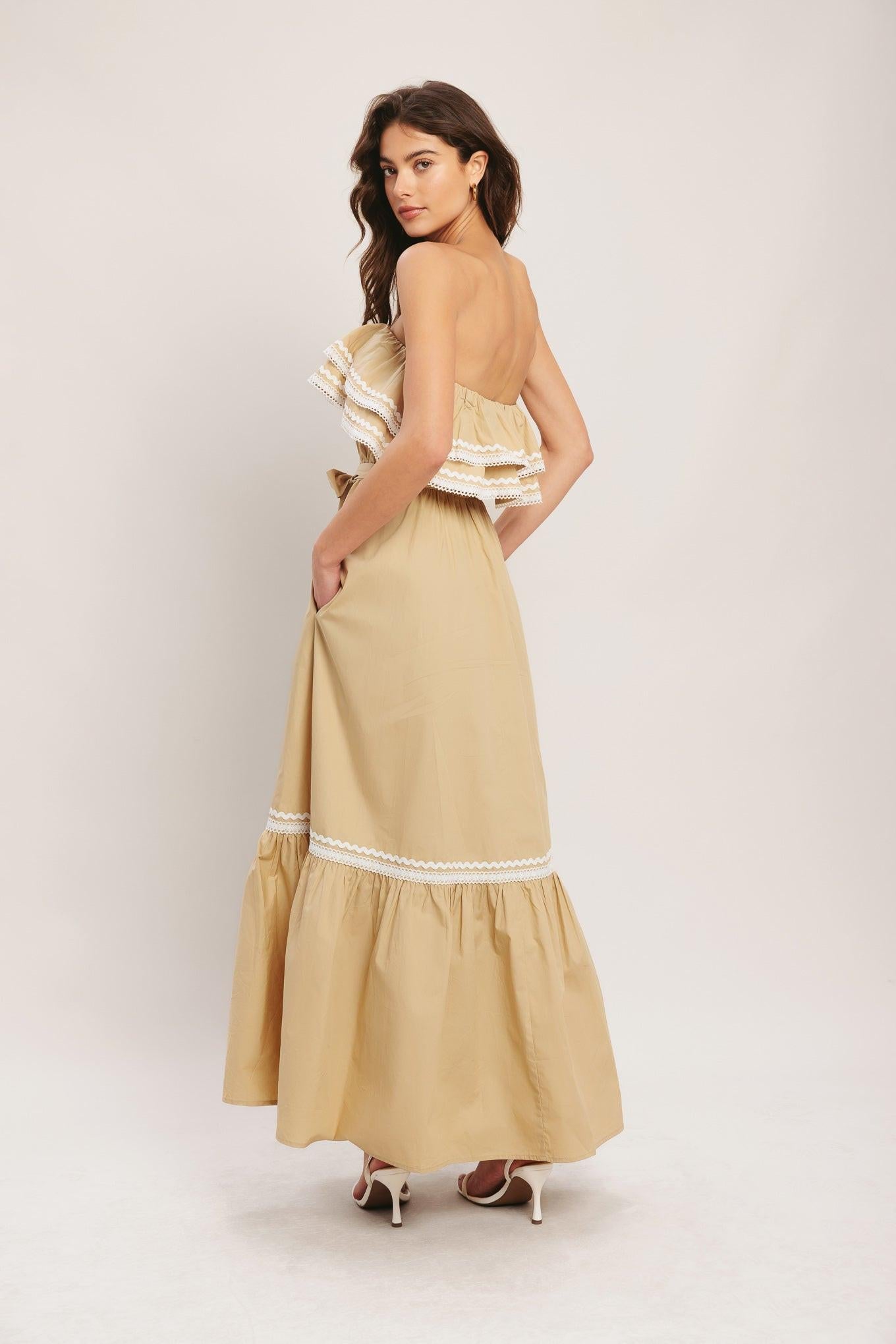 GOLDEN DUNE WOVEN ANKLE DRESS Flying Tomato