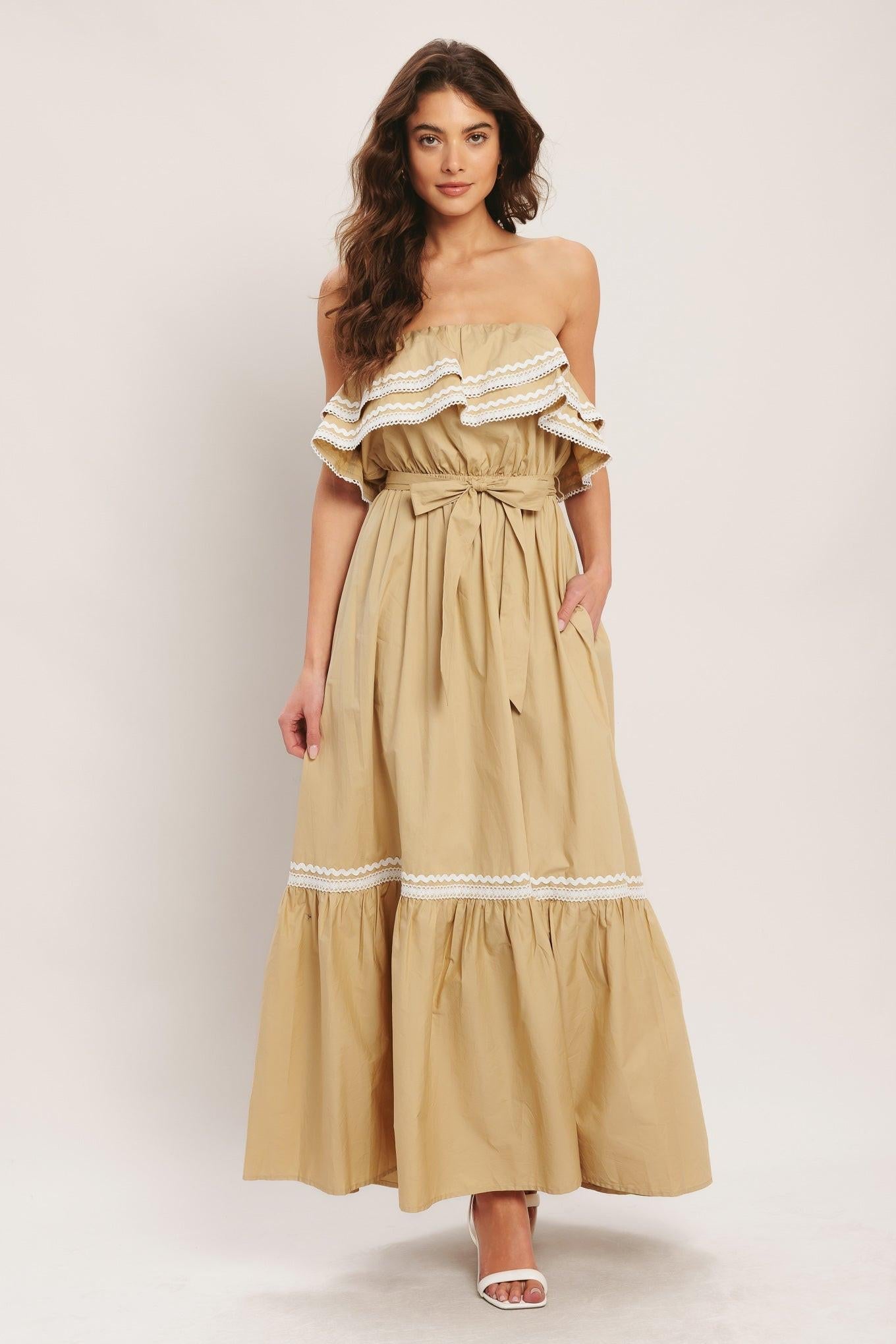 GOLDEN DUNE WOVEN ANKLE DRESS Flying Tomato