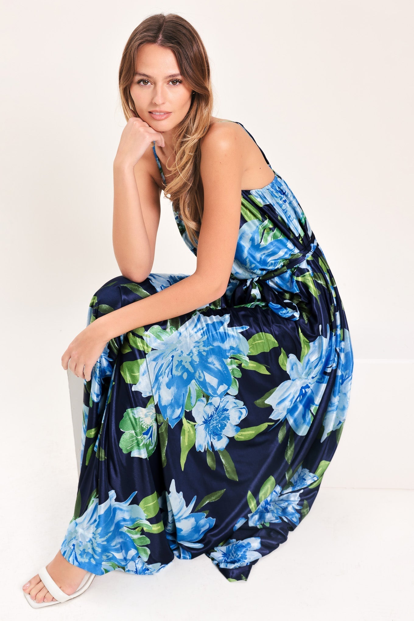 ELEGANT BLOSSOM WOVEN MAXI DRESS Flying Tomato