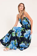 ELEGANT BLOSSOM WOVEN MAXI DRESS Flying Tomato