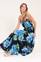 ELEGANT BLOSSOM WOVEN MAXI DRESS Flying Tomato