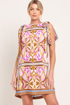 GOLDEN PSYCHE WOVEN MINI DRESS Flying Tomato