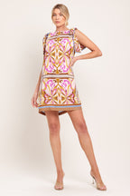 GOLDEN PSYCHE WOVEN MINI DRESS Flying Tomato