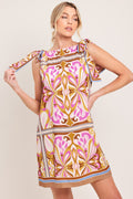 GOLDEN PSYCHE WOVEN MINI DRESS Flying Tomato