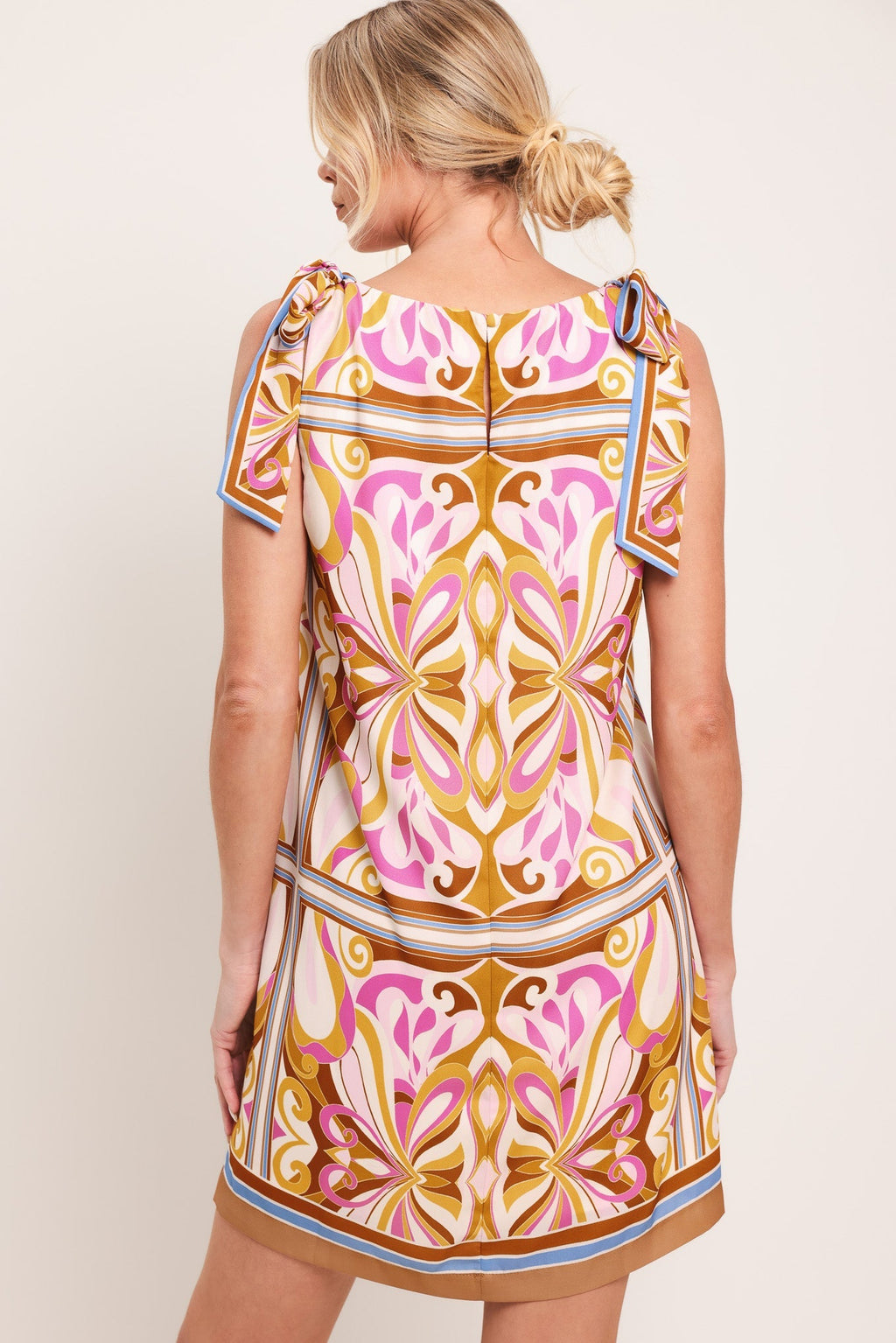 GOLDEN PSYCHE WOVEN MINI DRESS Flying Tomato