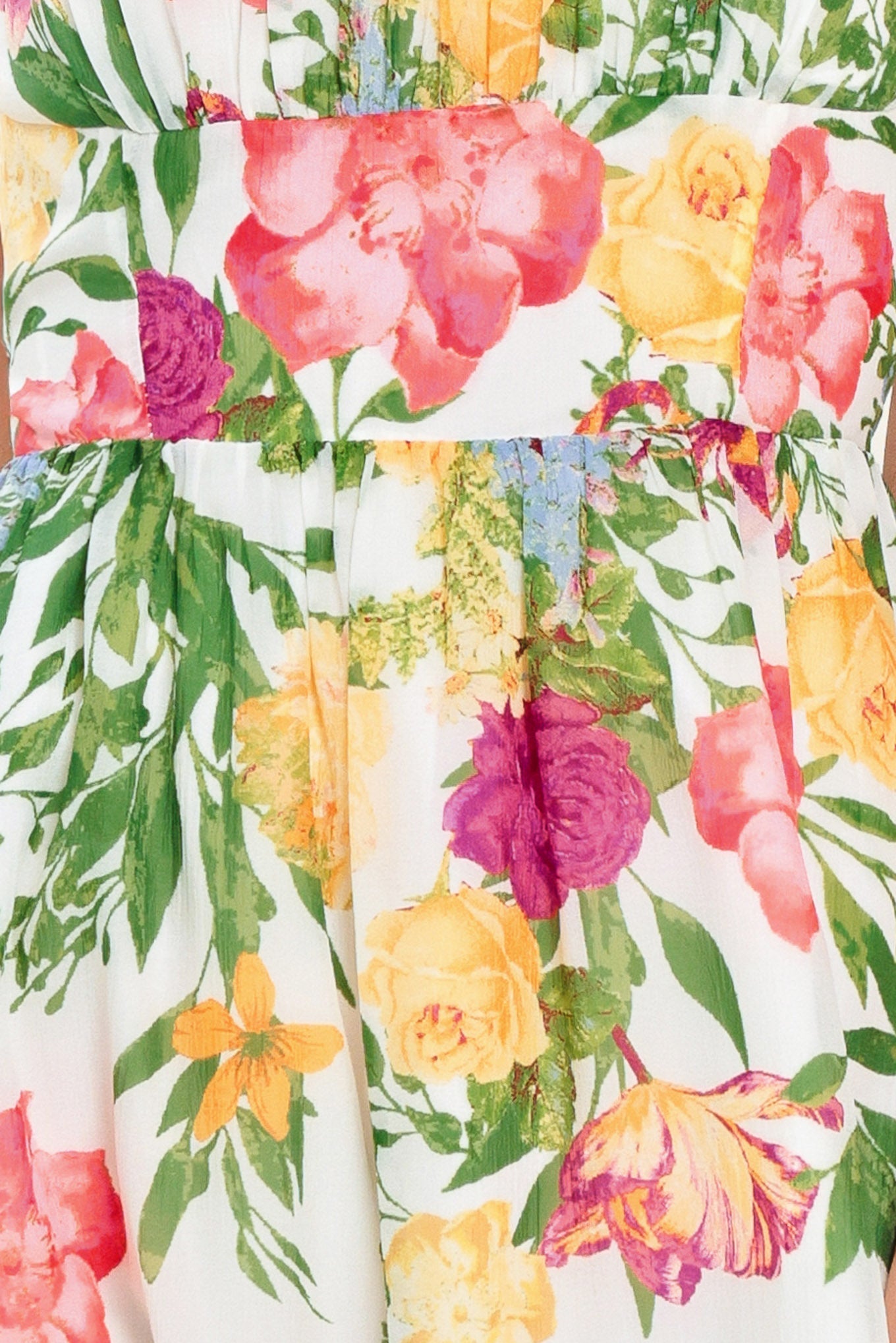 SHADOW FLORAL WOVEN MIDI DRESS Flying Tomato