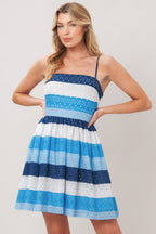 SHORELINE SWEET WOVEN EYELET MINI DRESS Flying Tomato