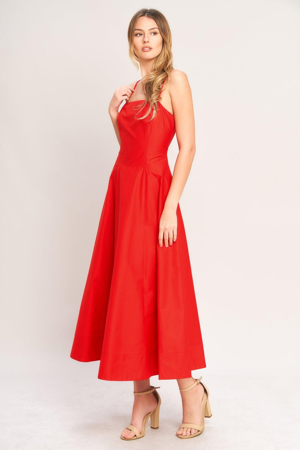 SUMMER CITY WOVEN MIDI DRESS Flying Tomato