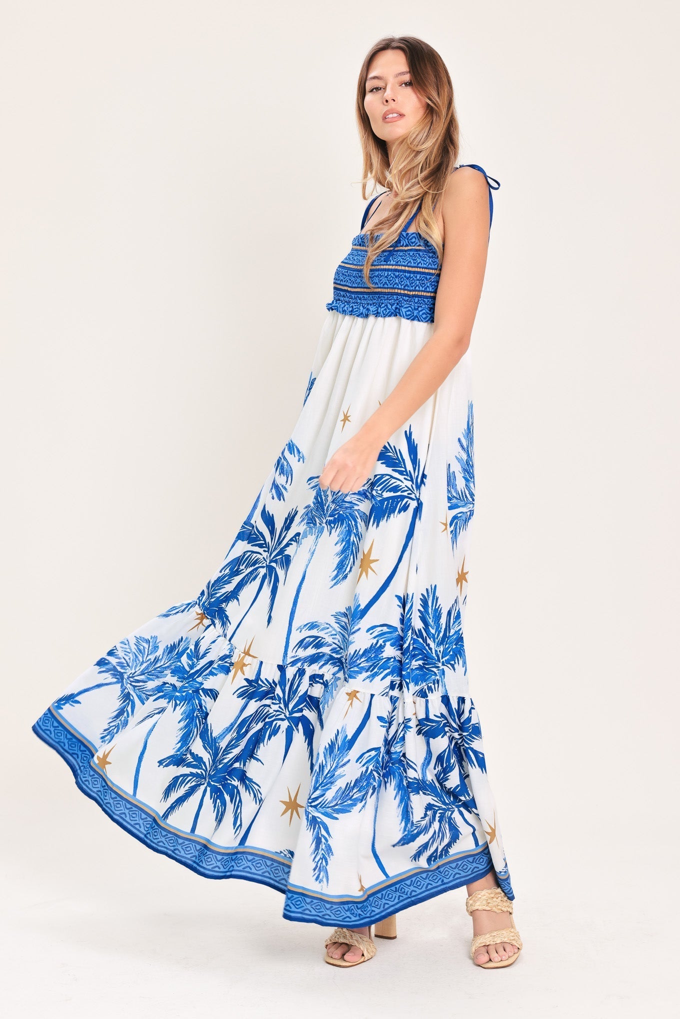 PALM ESCAPE WOVEN MAXI DRESS Flying Tomato