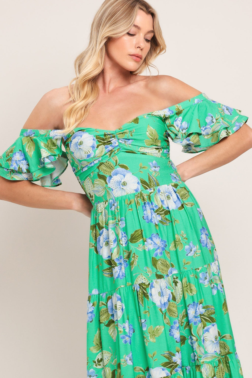 FRESH BLOSSOM WOVEN MAXI DRESS Flying Tomato