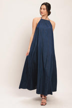 QUIET STATEMENT DENIM MIDI DRESS Flying Tomato