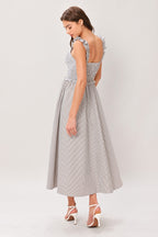 SWEET STRIPE WOVEN MIDI DRESS Flying Tomato
