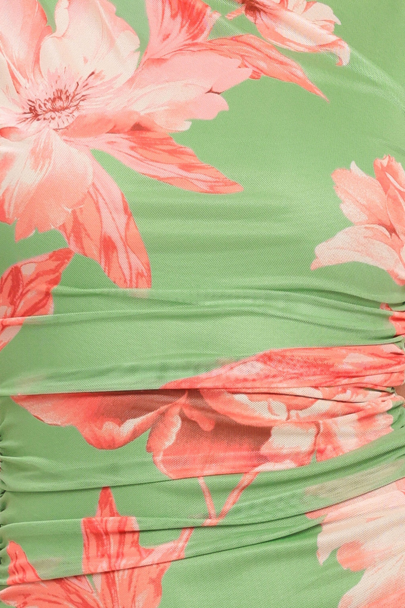 PARADISE GLOW POWER MESH MIDI DRESS Flying Tomato