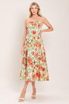 FLORAL DAYDREAM WOVEN MIDI DRESS Flying Tomato