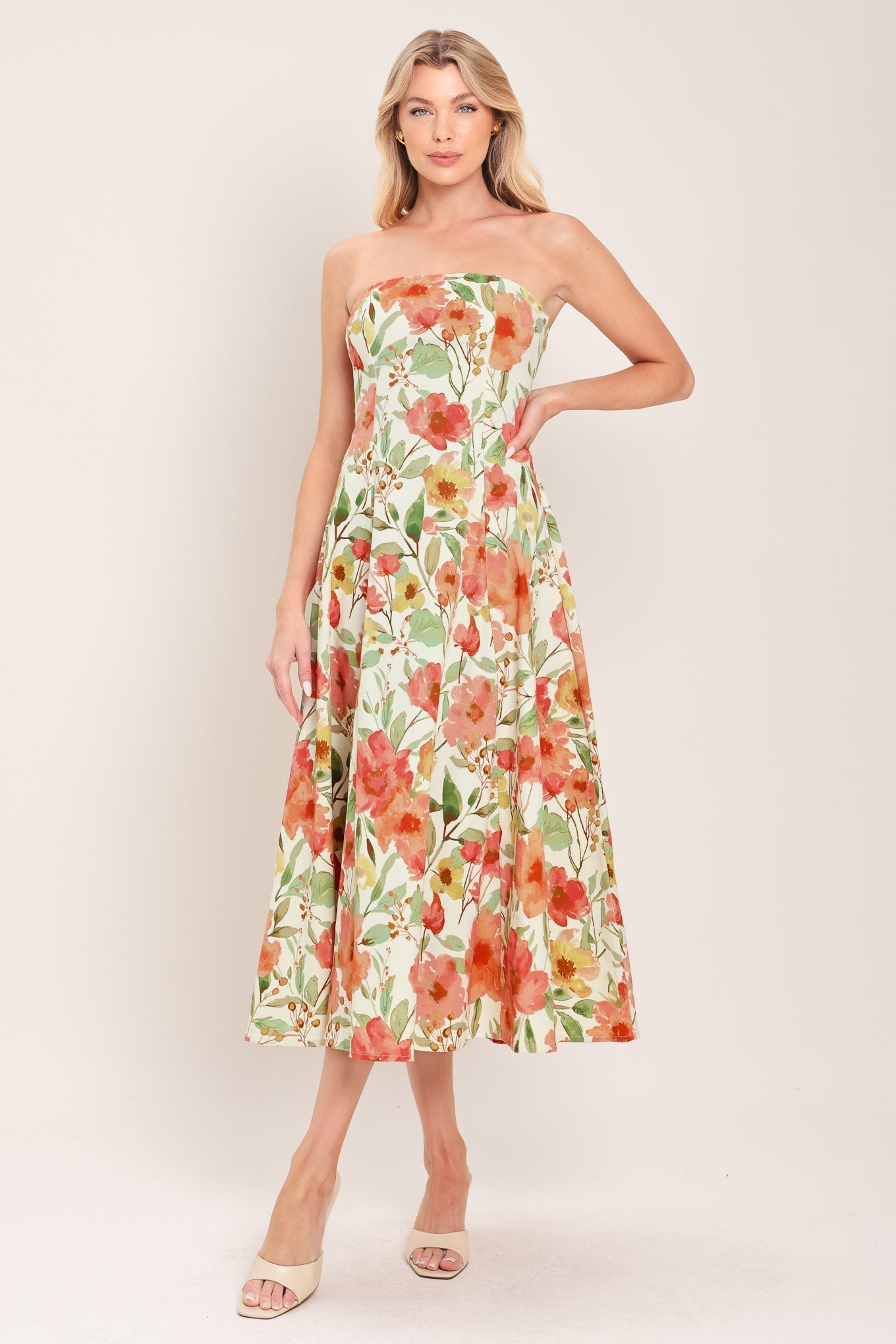 FLORAL DAYDREAM WOVEN MIDI DRESS Flying Tomato