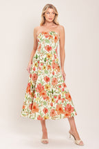 FLORAL DAYDREAM WOVEN MIDI DRESS Flying Tomato