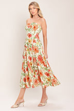 FLORAL DAYDREAM WOVEN MIDI DRESS Flying Tomato