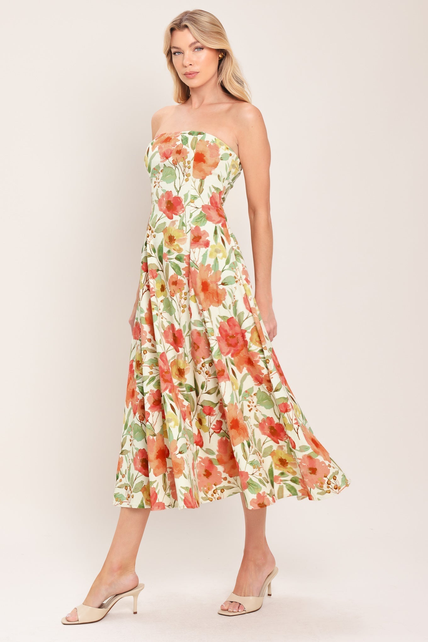 FLORAL DAYDREAM WOVEN MIDI DRESS Flying Tomato